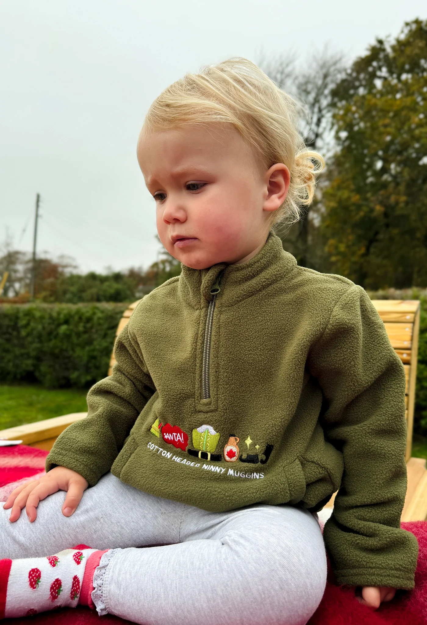 Elf Embroidered Recycled Polyester Quarter Zip Childrens Fleece - Image 6
