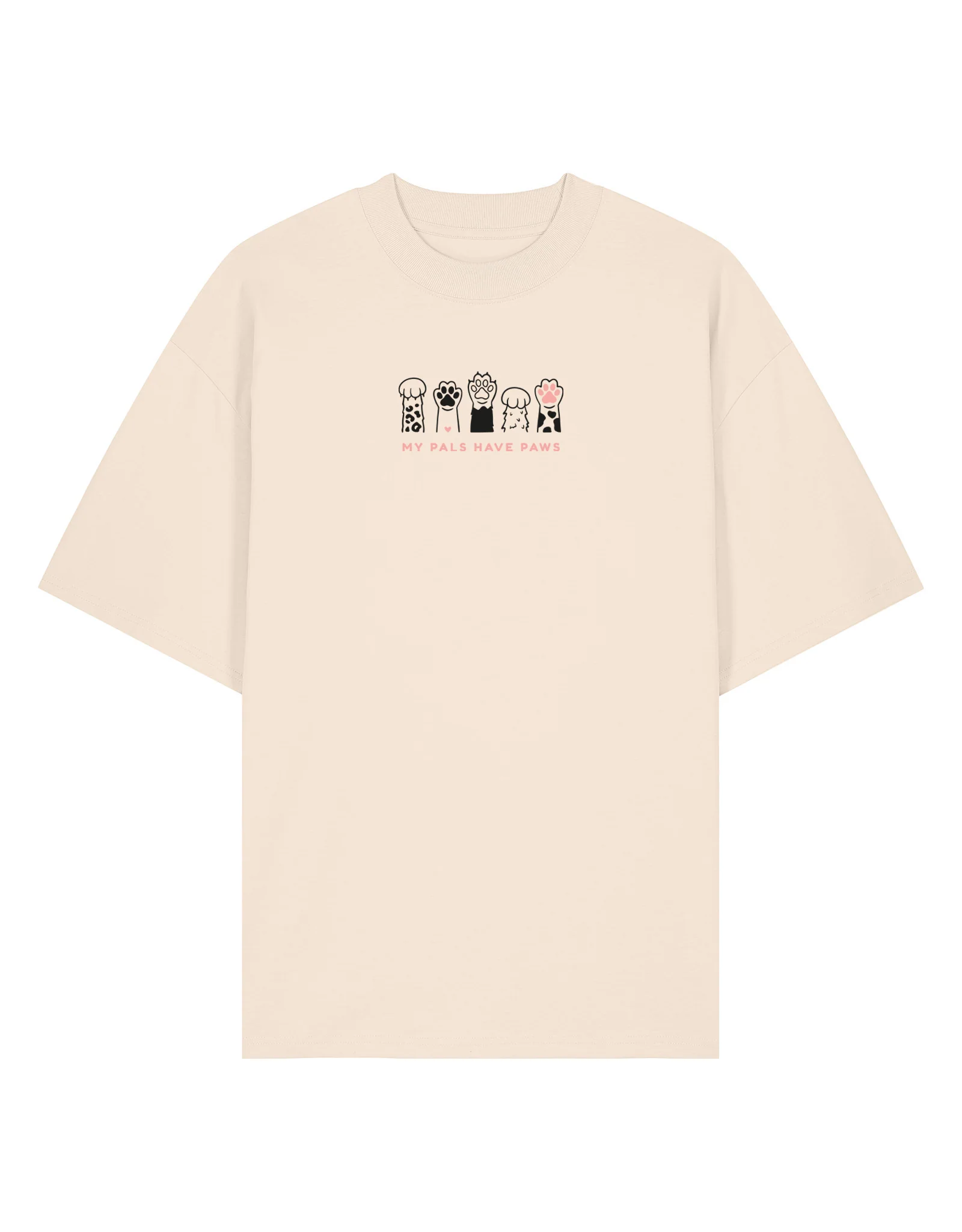 My Pals Have Paws Embroidered Oversized Organic Cotton T-Shirt - Image 3