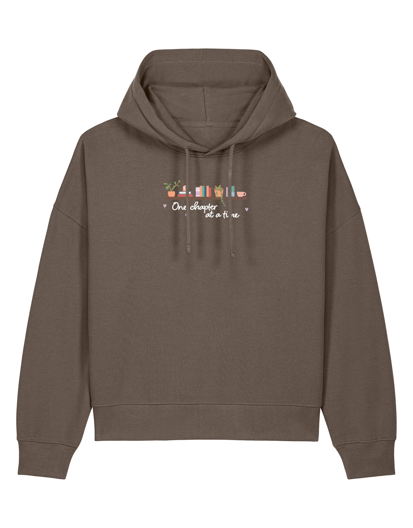FREE BOOK: One Chapter At A Time Embroidered Boxy Organic Cotton Hoodie - Image 7