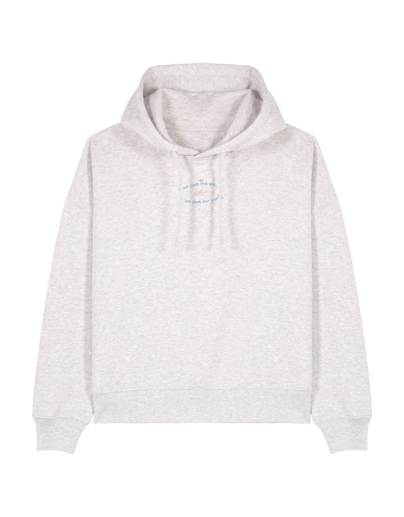 Save The Sea Printed Boxy Organic Cotton Hoodie - Image 9